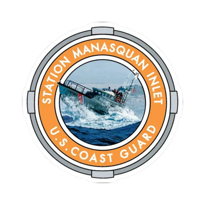 USCG Station Manasquan Inlet (U.S. Coast Guard) STICKER Vinyl Kiss-Cut Decal 2 Inch White - The Sticker Space