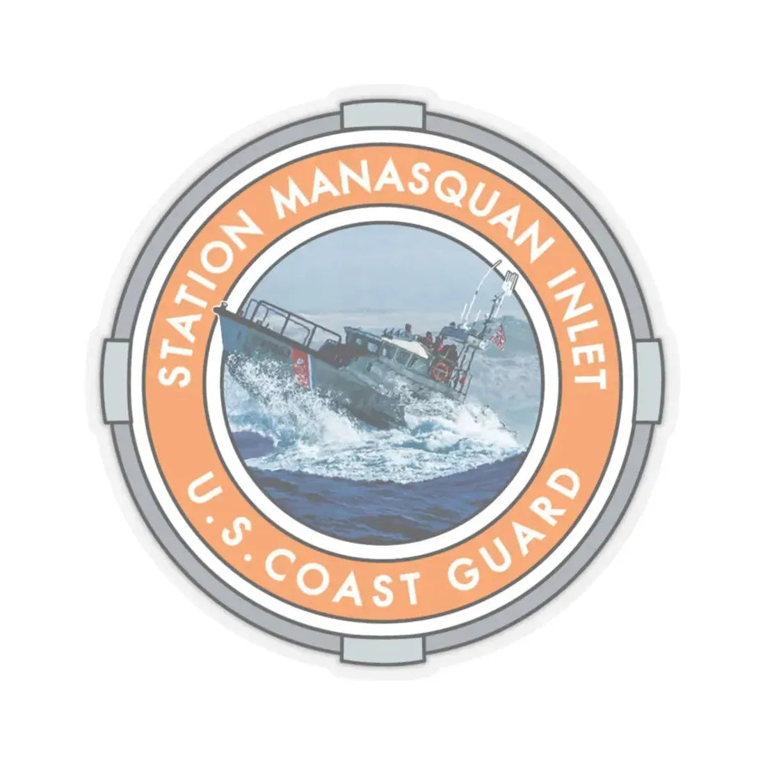 USCG Station Manasquan Inlet (U.S. Coast Guard) STICKER Vinyl Kiss-Cut Decal 3 Inch Transparent - The Sticker Space