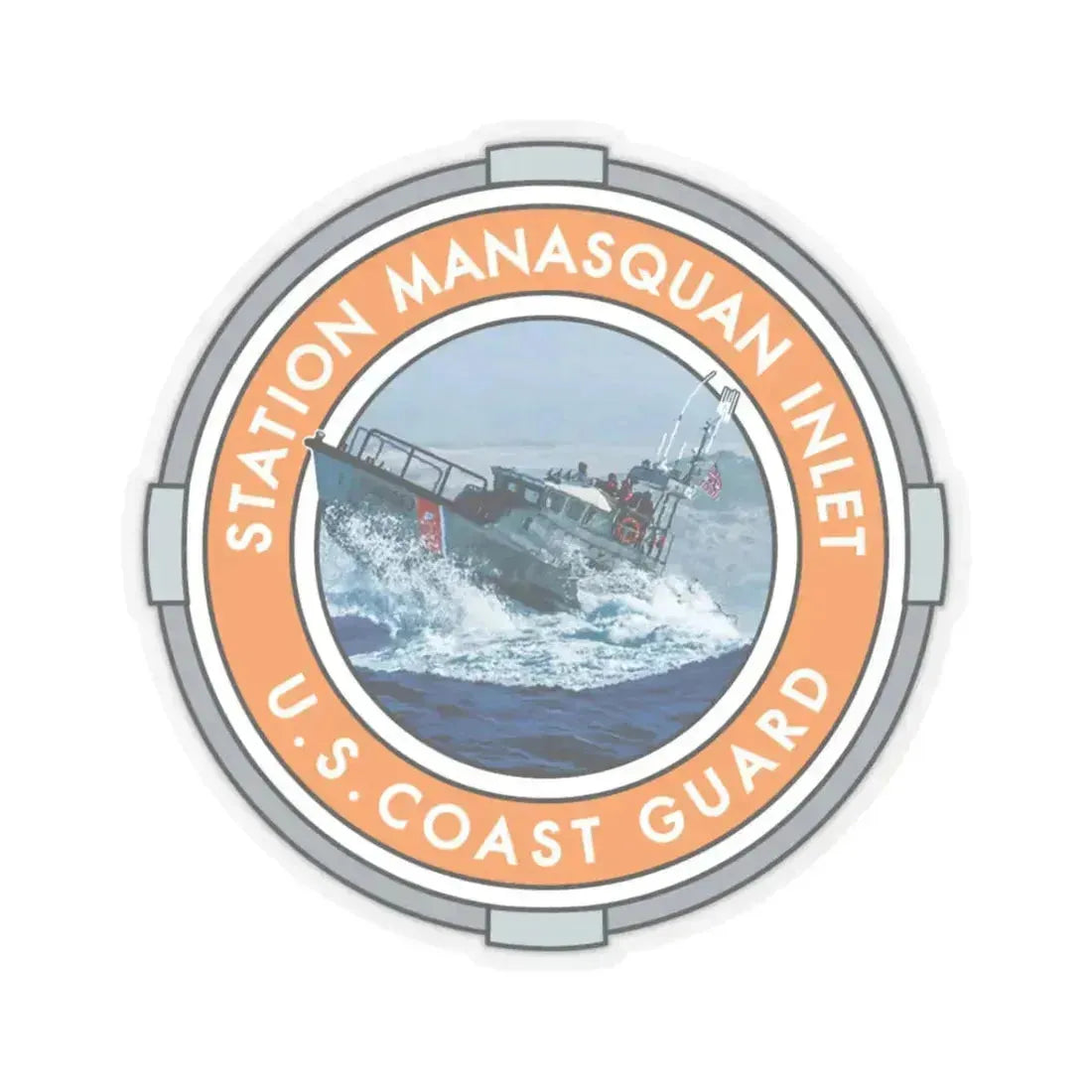 USCG Station Manasquan Inlet (U.S. Coast Guard) STICKER Vinyl Kiss-Cut Decal 3 Inch Transparent - The Sticker Space