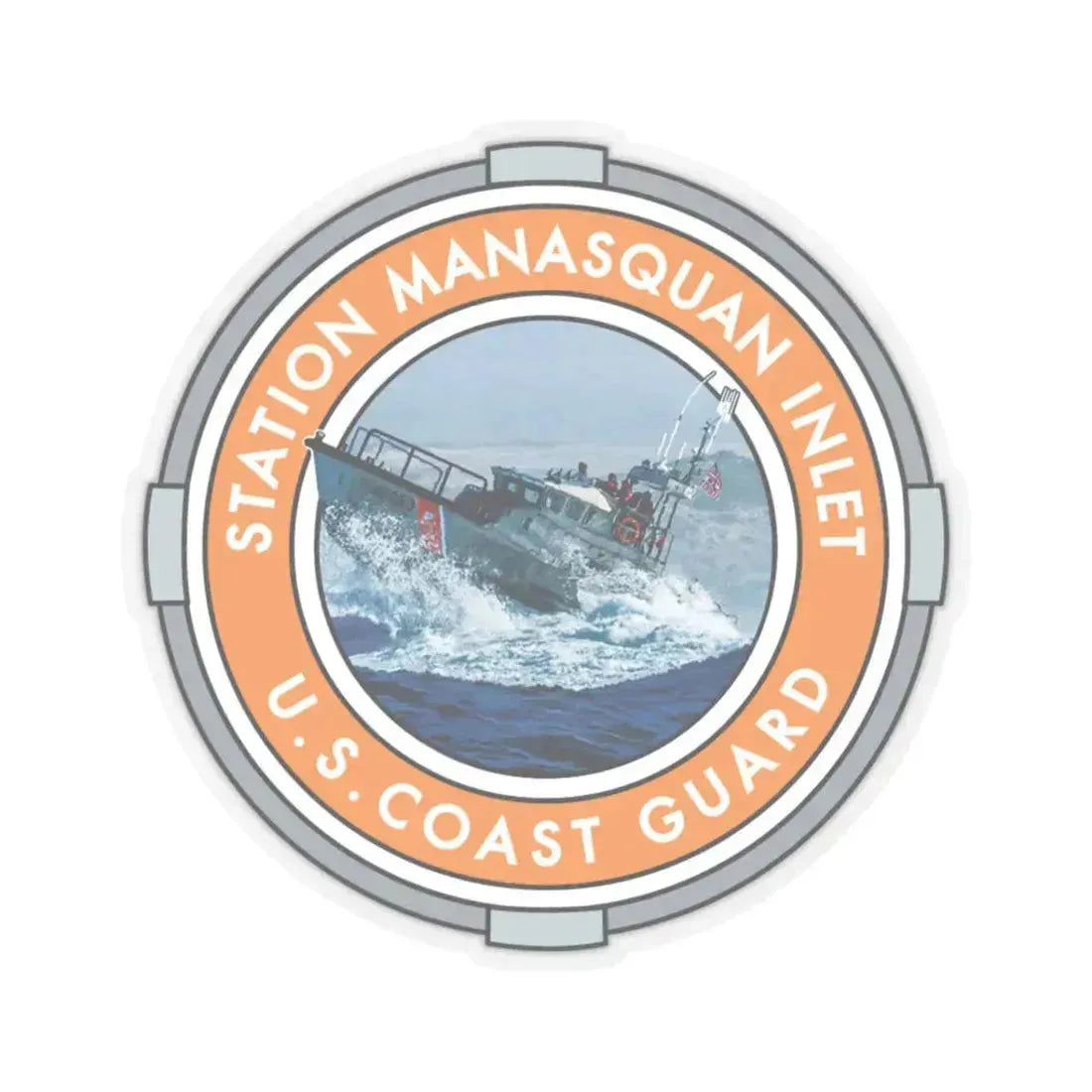 USCG Station Manasquan Inlet (U.S. Coast Guard) STICKER Vinyl Kiss-Cut Decal 3 Inch Transparent - The Sticker Space