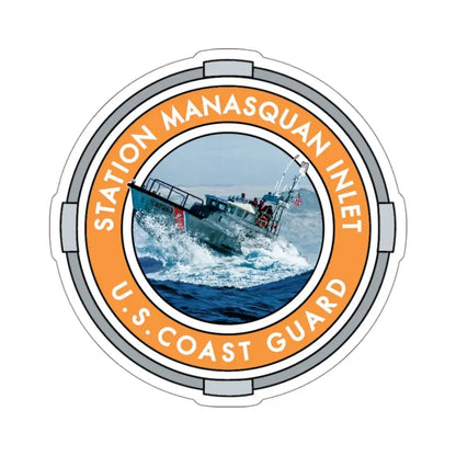 USCG Station Manasquan Inlet (U.S. Coast Guard) STICKER Vinyl Kiss-Cut Decal 3 Inch White - The Sticker Space