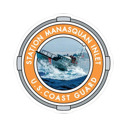 USCG Station Manasquan Inlet (U.S. Coast Guard) STICKER Vinyl Kiss-Cut Decal 3 Inch White - The Sticker Space
