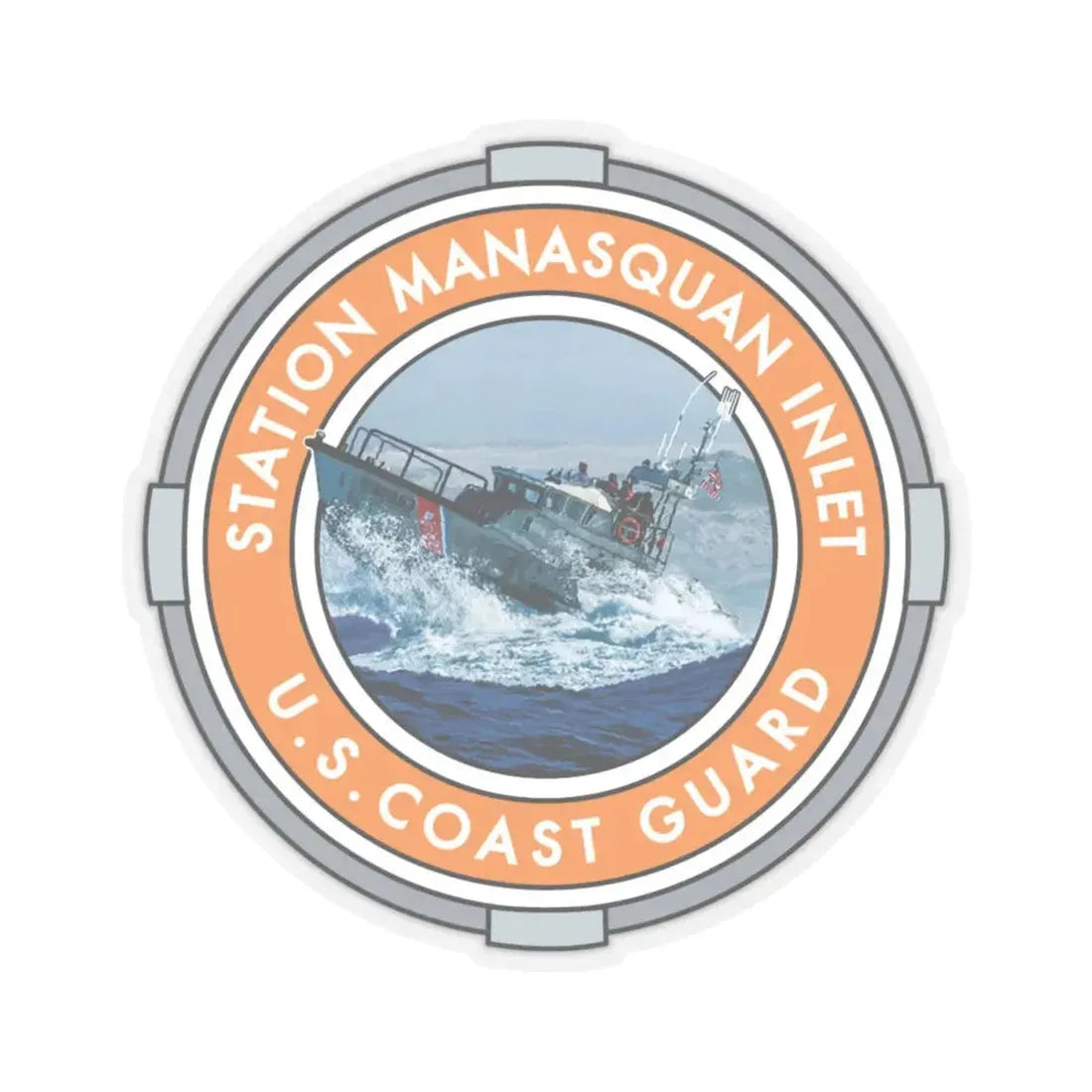 USCG Station Manasquan Inlet (U.S. Coast Guard) STICKER Vinyl Kiss-Cut Decal 4 Inch Transparent - The Sticker Space