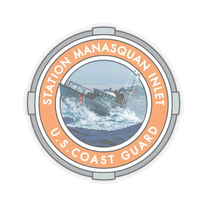 USCG Station Manasquan Inlet (U.S. Coast Guard) STICKER Vinyl Kiss-Cut Decal 4 Inch Transparent - The Sticker Space