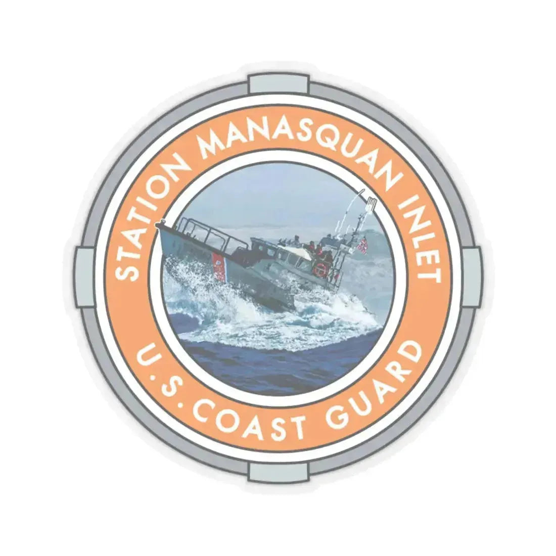 USCG Station Manasquan Inlet (U.S. Coast Guard) STICKER Vinyl Kiss-Cut Decal 4 Inch Transparent - The Sticker Space