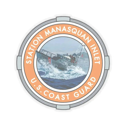 USCG Station Manasquan Inlet (U.S. Coast Guard) STICKER Vinyl Kiss-Cut Decal 4 Inch Transparent - The Sticker Space