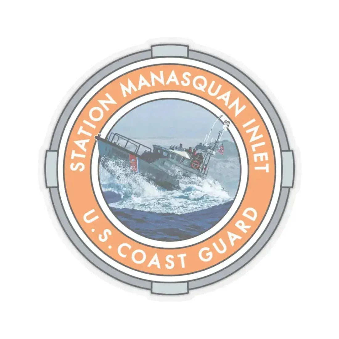 USCG Station Manasquan Inlet (U.S. Coast Guard) STICKER Vinyl Kiss-Cut Decal 4 Inch Transparent - The Sticker Space