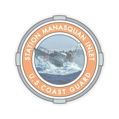 USCG Station Manasquan Inlet (U.S. Coast Guard) STICKER Vinyl Kiss-Cut Decal 4 Inch Transparent - The Sticker Space