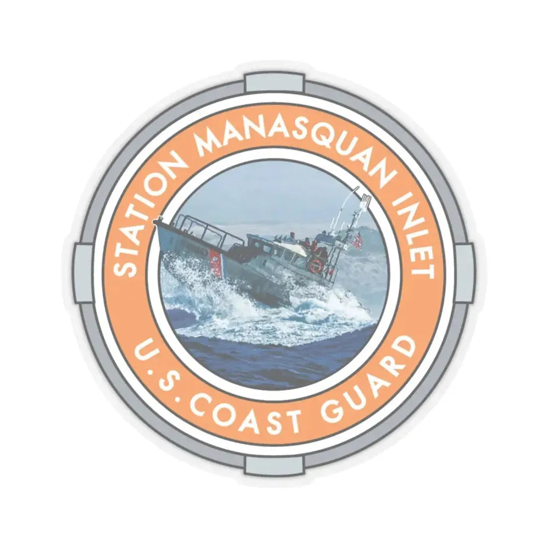 USCG Station Manasquan Inlet (U.S. Coast Guard) STICKER Vinyl Kiss-Cut Decal 6 Inch Transparent - The Sticker Space