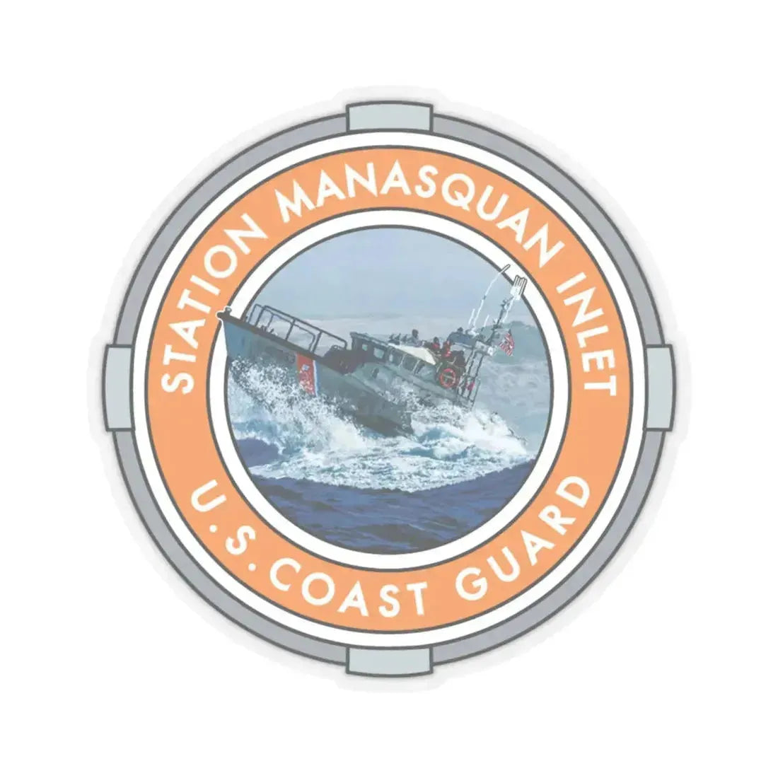 USCG Station Manasquan Inlet (U.S. Coast Guard) STICKER Vinyl Kiss-Cut Decal 6 Inch Transparent - The Sticker Space