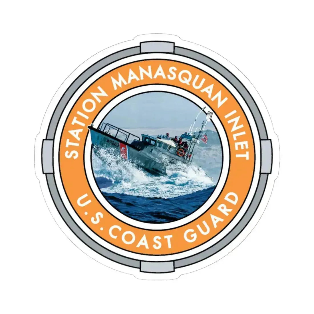 USCG Station Manasquan Inlet (U.S. Coast Guard) STICKER Vinyl Kiss-Cut Decal 6 Inch White - The Sticker Space