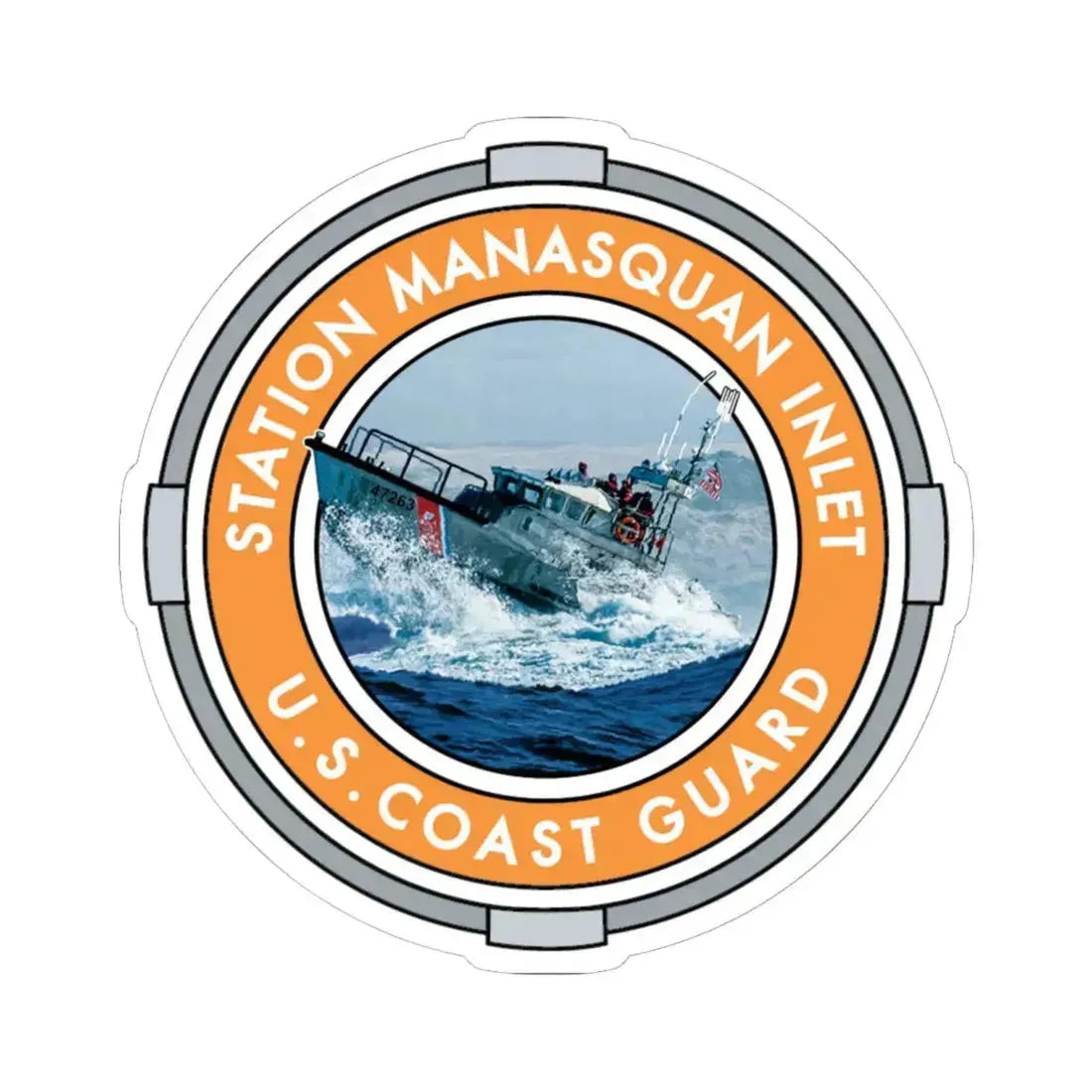 USCG Station Manasquan Inlet (U.S. Coast Guard) STICKER Vinyl Kiss-Cut Decal 6 Inch White - The Sticker Space