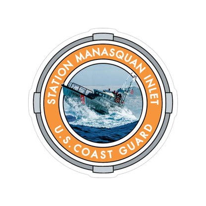 USCG Station Manasquan Inlet (U.S. Coast Guard) Transparent STICKER Die-Cut Vinyl Decal 3 Inch - The Sticker Space
