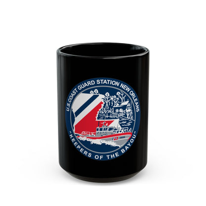 USCG Station New Orleans (U.S. Coast Guard) Black Coffee Mug-15oz-The Sticker Space