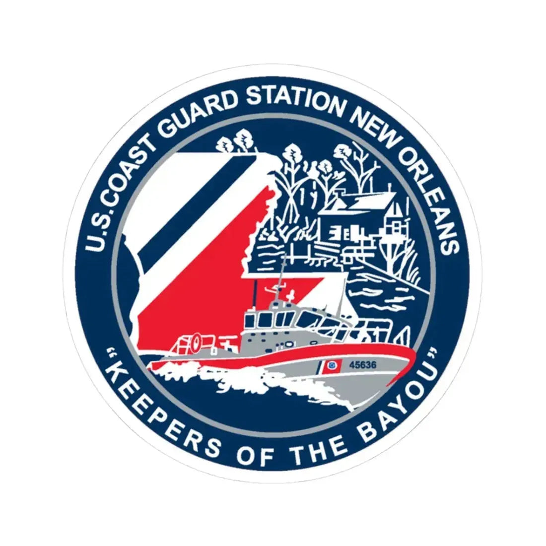 USCG Station New Orleans (U.S. Coast Guard) STICKER Vinyl Kiss-Cut Decal 3 Inch White - The Sticker Space