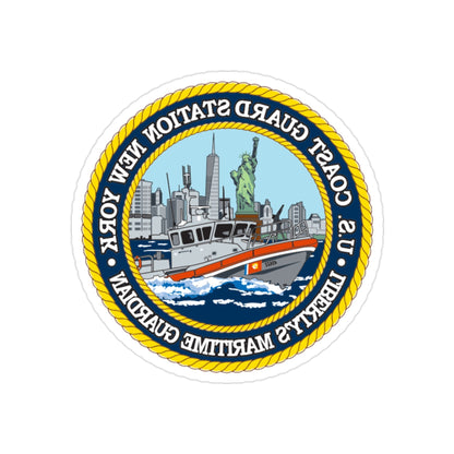 USCG Station New York (U.S. Coast Guard) REVERSE PRINT Transparent STICKER-2 Inch-The Sticker Space