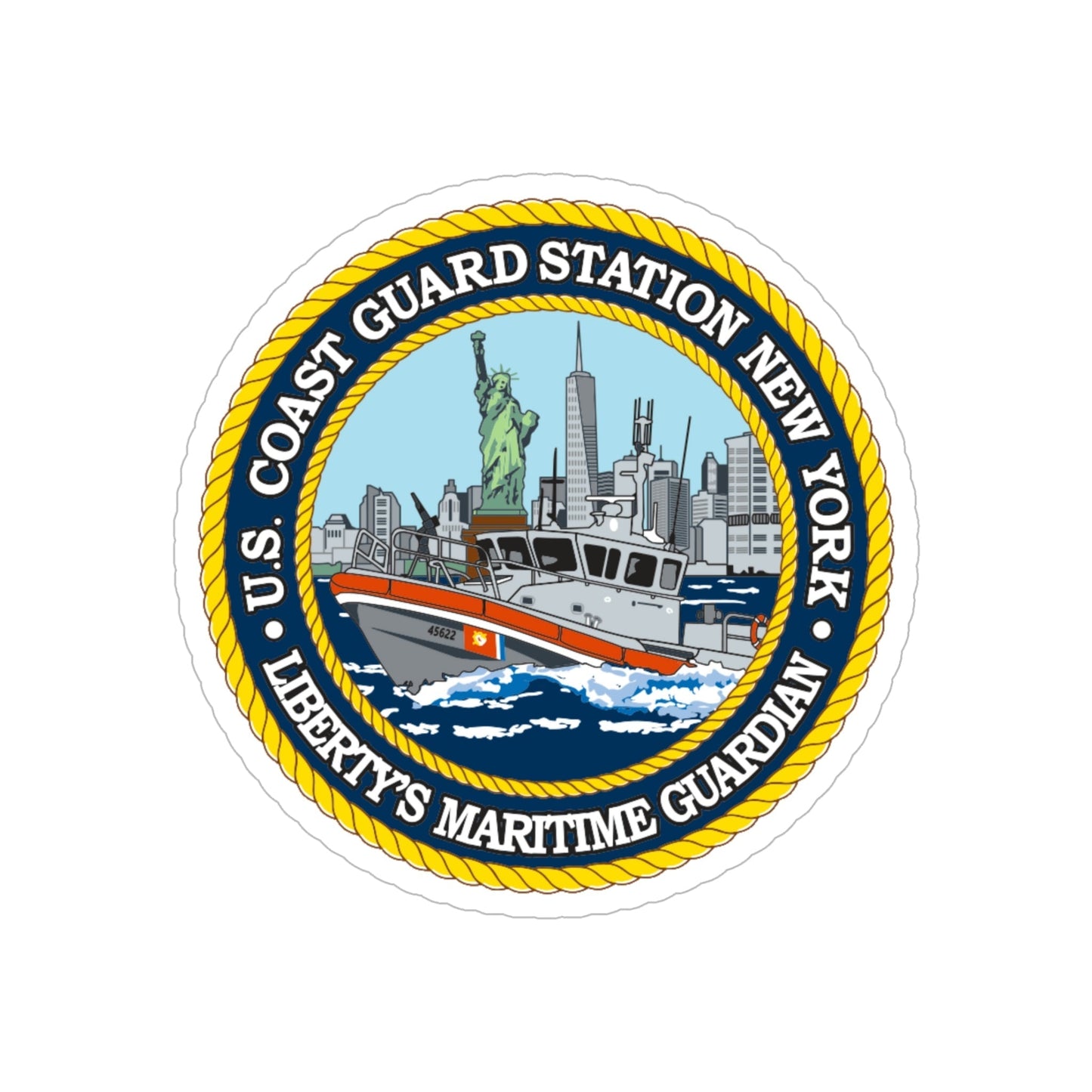 USCG Station New York (U.S. Coast Guard) Transparent STICKER Die-Cut Vinyl Decal-5 Inch-The Sticker Space