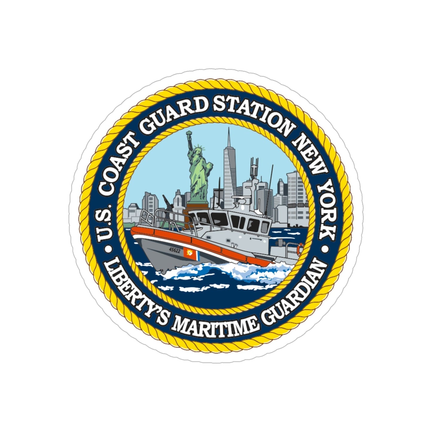 USCG Station New York (U.S. Coast Guard) Transparent STICKER Die-Cut Vinyl Decal-6 Inch-The Sticker Space