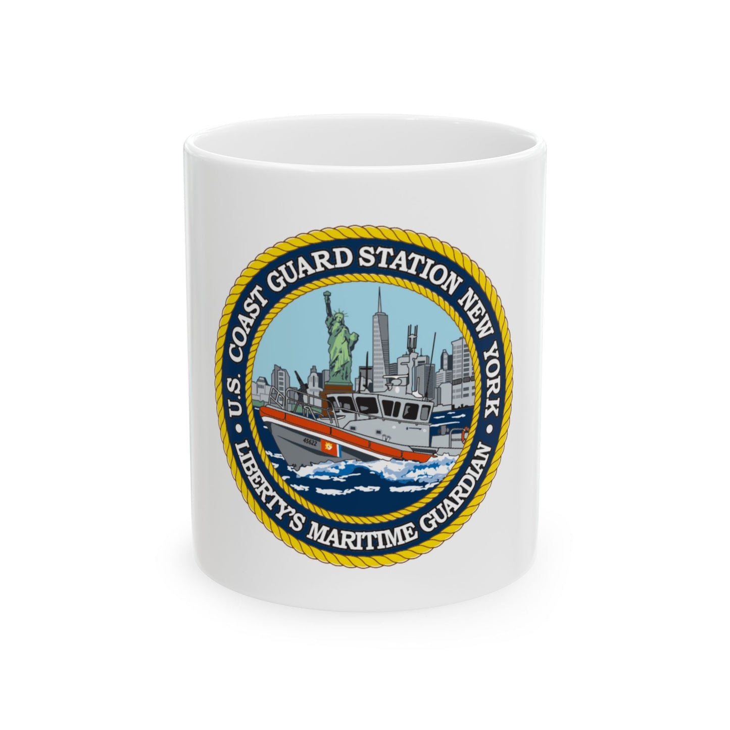 USCG Station New York (U.S. Coast Guard) White Coffee Mug