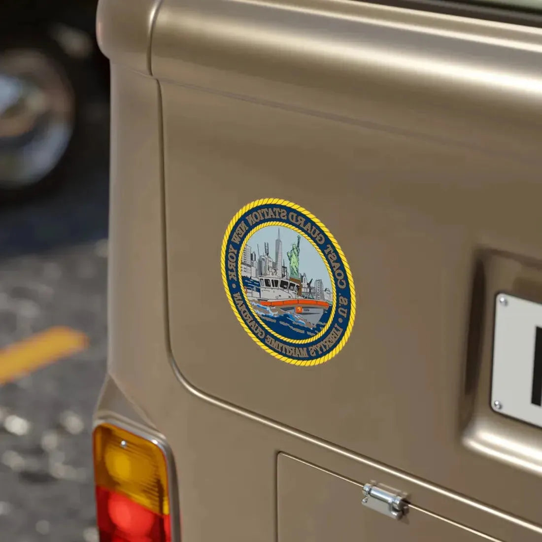 USCG Station New York (U.S. Coast Guard) REVERSE PRINT Transparent Die-Cut STICKER - The Sticker Space