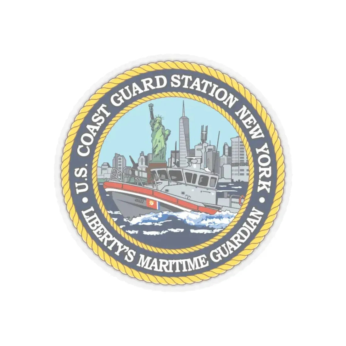 USCG Station New York (U.S. Coast Guard) STICKER Vinyl Kiss-Cut Decal 3 Inch Transparent - The Sticker Space
