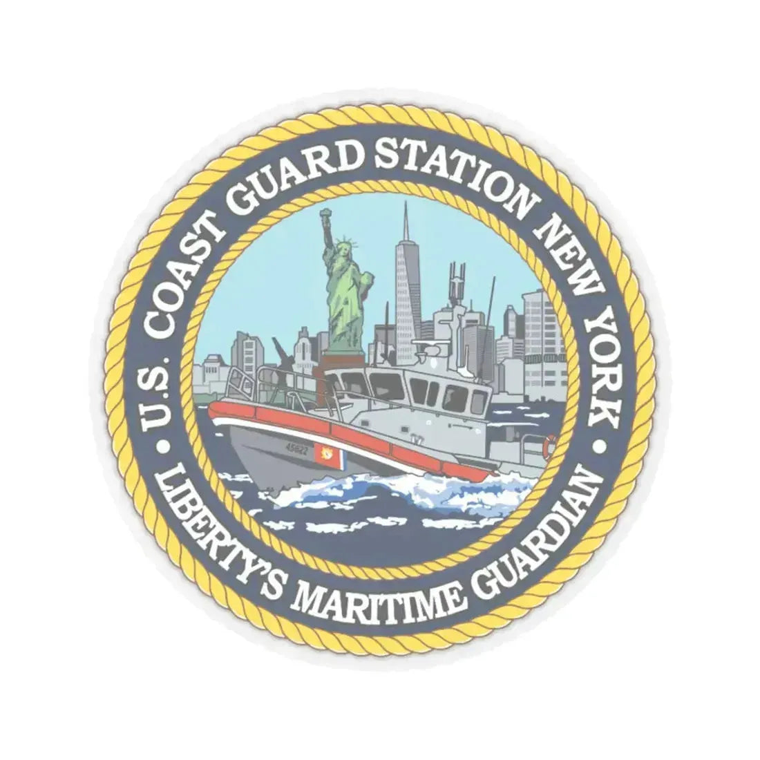 USCG Station New York (U.S. Coast Guard) STICKER Vinyl Kiss-Cut Decal 3 Inch Transparent - The Sticker Space
