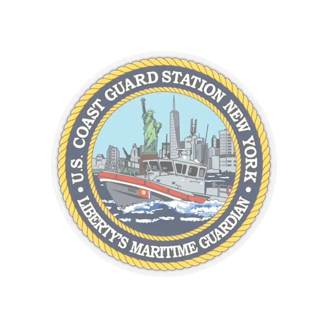 USCG Station New York (U.S. Coast Guard) STICKER Vinyl Kiss-Cut Decal 4 Inch Transparent - The Sticker Space