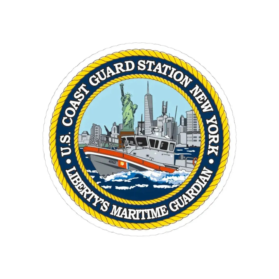 USCG Station New York (U.S. Coast Guard) STICKER Vinyl Kiss-Cut Decal 4 Inch White - The Sticker Space