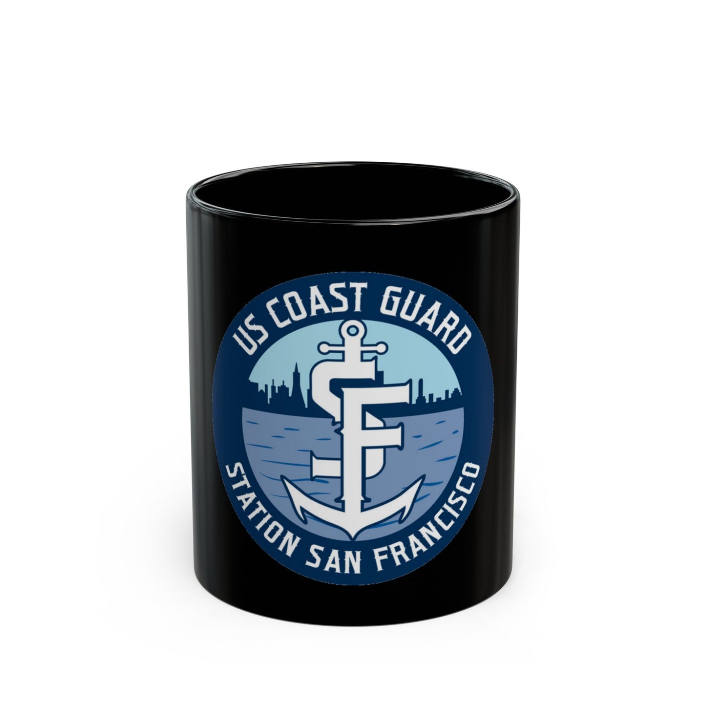 USCG Station San Francisco (U.S. Coast Guard) Black Coffee Mug-11oz-The Sticker Space