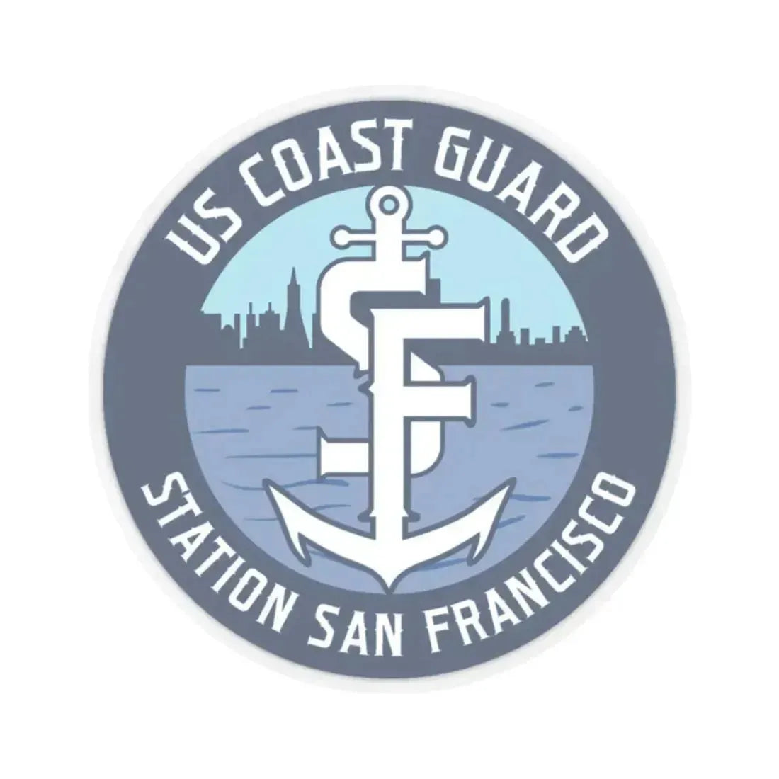 USCG Station San Francisco (U.S. Coast Guard) STICKER Vinyl Kiss-Cut Decal 2 Inch Transparent - The Sticker Space