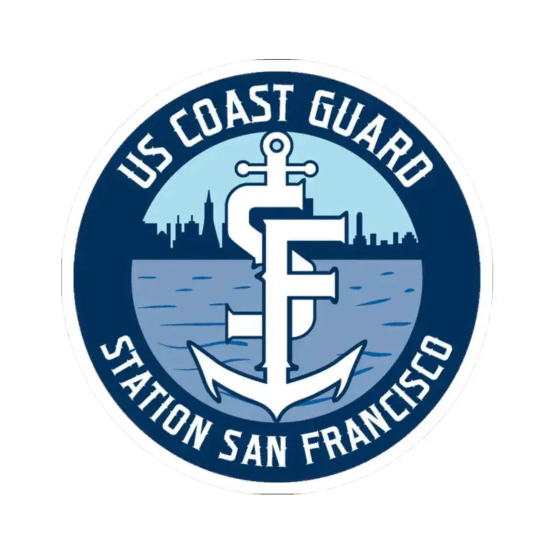 USCG Station San Francisco (U.S. Coast Guard) STICKER Vinyl Kiss-Cut Decal 2 Inch White - The Sticker Space