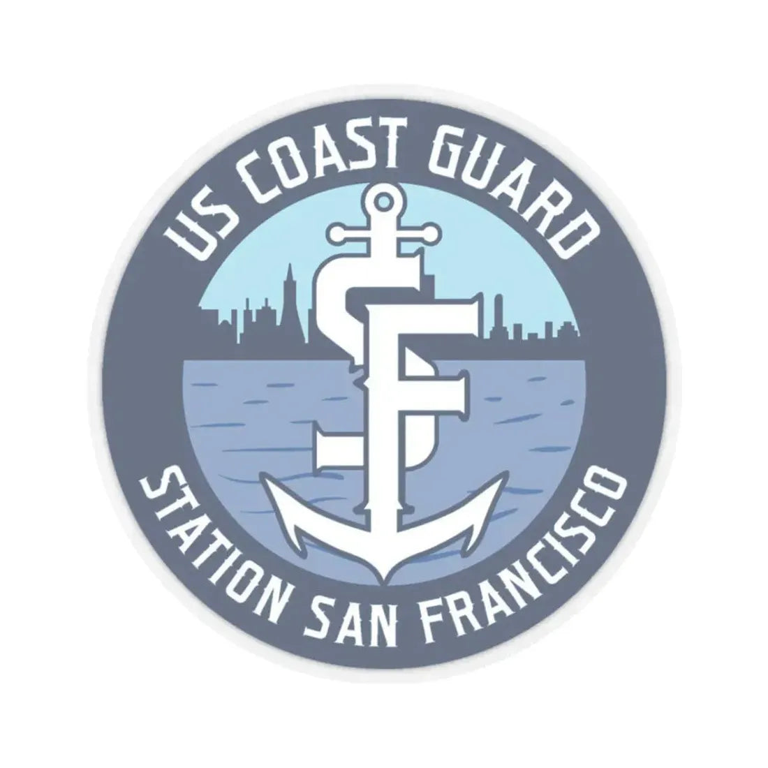 USCG Station San Francisco (U.S. Coast Guard) STICKER Vinyl Kiss-Cut Decal 3 Inch Transparent - The Sticker Space