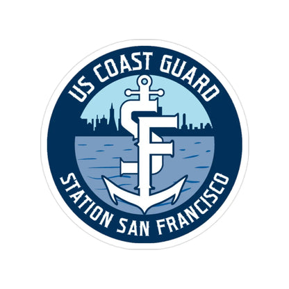 USCG Station San Francisco (U.S. Coast Guard) Transparent STICKER Die-Cut Vinyl Decal 2 Inch - The Sticker Space