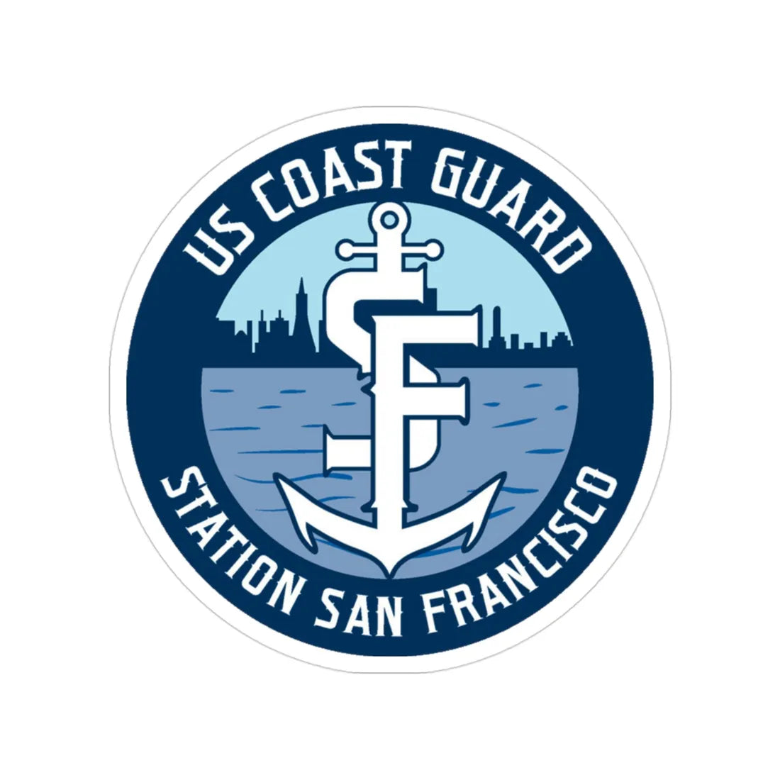 USCG Station San Francisco (U.S. Coast Guard) Transparent STICKER Die-Cut Vinyl Decal 3 Inch - The Sticker Space