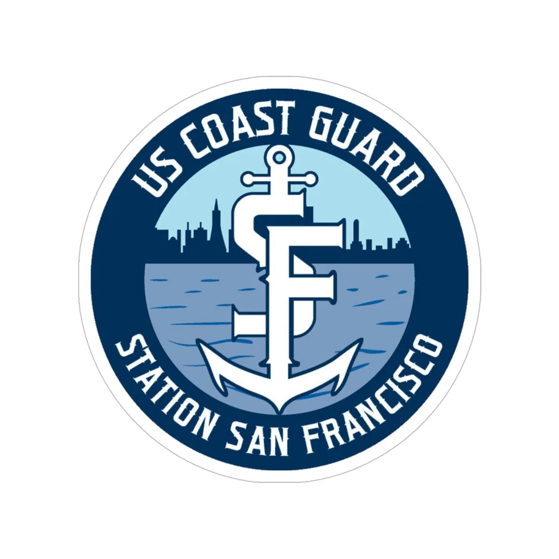 USCG Station San Francisco (U.S. Coast Guard) Transparent STICKER Die-Cut Vinyl Decal 5 Inch - The Sticker Space