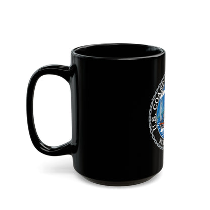 USCG Station St Ignace MI (U.S. Coast Guard) Black Coffee Mug-The Sticker Space