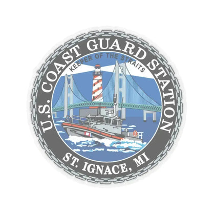 USCG Station St Ignace MI (U.S. Coast Guard) STICKER Vinyl Kiss-Cut Decal 2 Inch Transparent - The Sticker Space