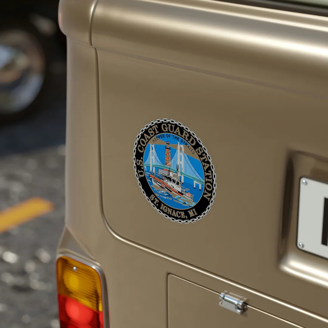 USCG Station St Ignace MI (U.S. Coast Guard) Transparent STICKER Die-Cut Vinyl Decal - The Sticker Space