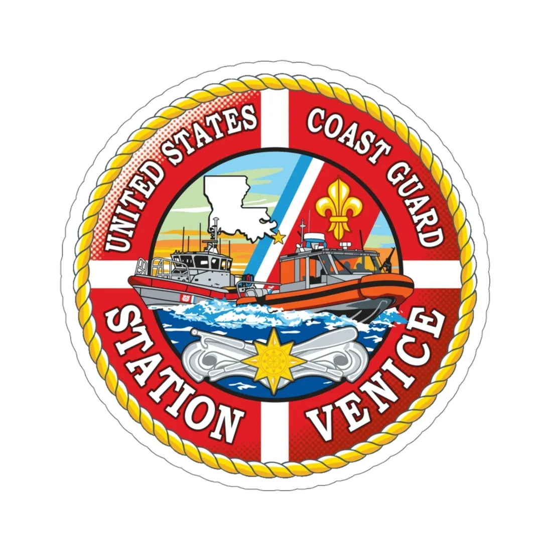 USCG Station Venice (U.S. Coast Guard) STICKER Vinyl Die-Cut Decal 4 Inch - The Sticker Space