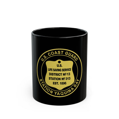 USCG Station Yaquina Bay (U.S. Coast Guard) Black Coffee Mug-11oz-The Sticker Space