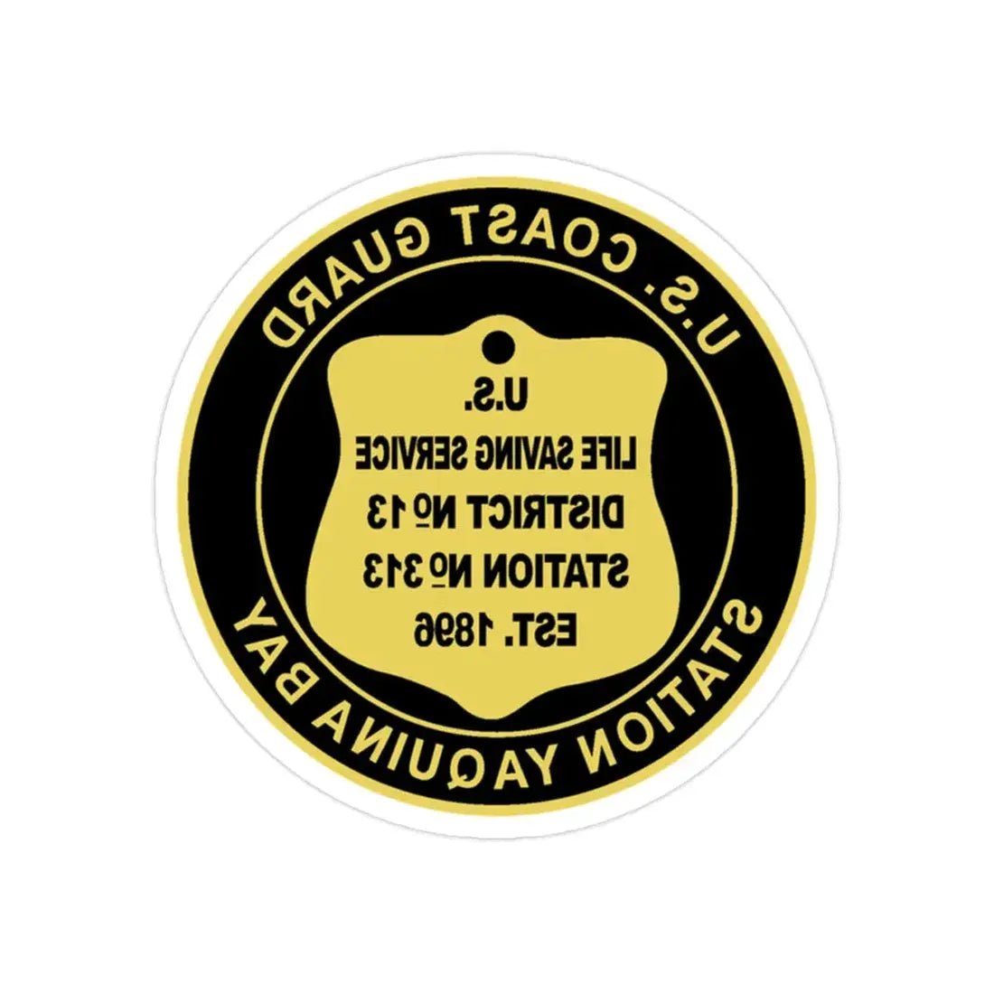 USCG Station Yaquina Bay (U.S. Coast Guard) REVERSE PRINT Transparent Die-Cut STICKER 2 Inch Die-Cut Transparent - The Sticker Space
