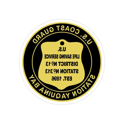 USCG Station Yaquina Bay (U.S. Coast Guard) REVERSE PRINT Transparent Die-Cut STICKER 2 Inch Die-Cut Transparent - The Sticker Space