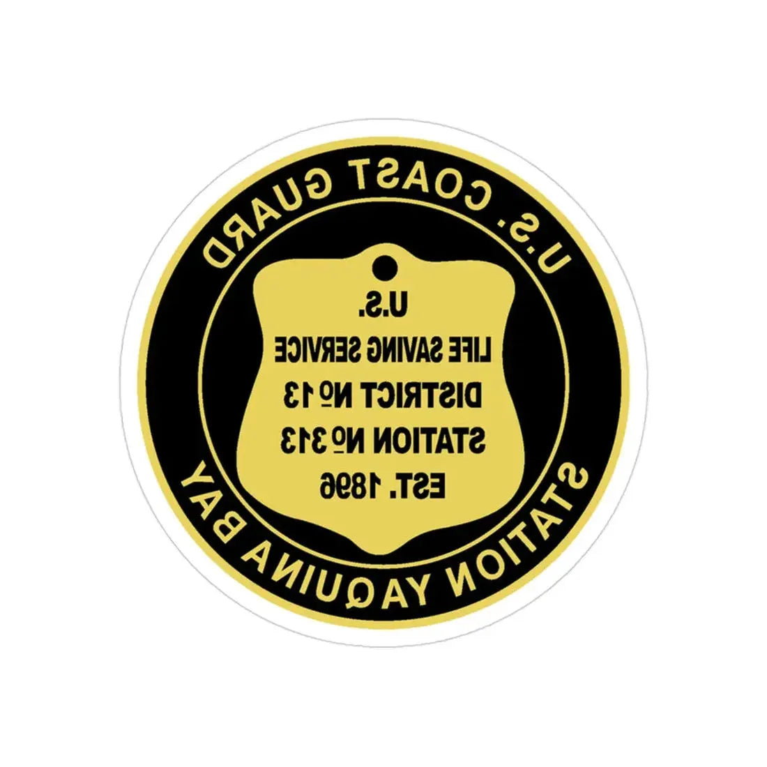 USCG Station Yaquina Bay (U.S. Coast Guard) REVERSE PRINT Transparent Die-Cut STICKER 3 Inch Die-Cut Transparent - The Sticker Space