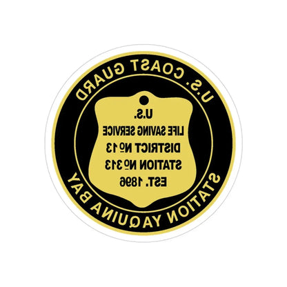 USCG Station Yaquina Bay (U.S. Coast Guard) REVERSE PRINT Transparent Die-Cut STICKER 3 Inch Die-Cut Transparent - The Sticker Space