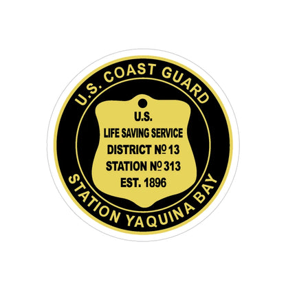USCG Station Yaquina Bay (U.S. Coast Guard) Transparent STICKER Die-Cut Vinyl Decal 4 Inch - The Sticker Space