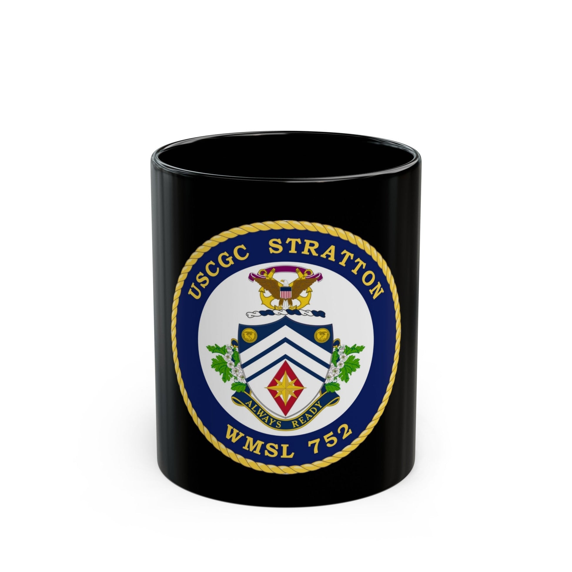 USCG Stratton WMSL 752 (U.S. Coast Guard) Black Coffee Mug-11oz-The Sticker Space