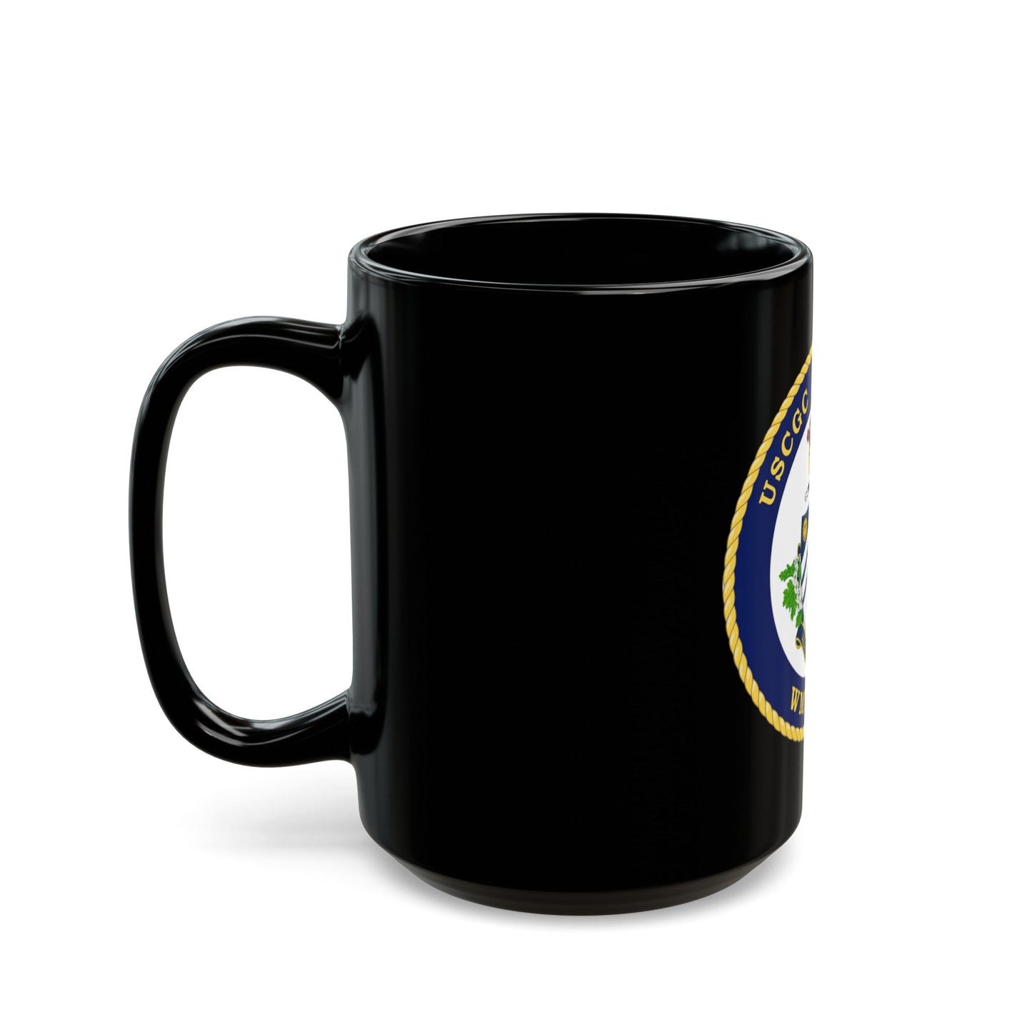 USCG Stratton WMSL 752 (U.S. Coast Guard) Black Coffee Mug-The Sticker Space