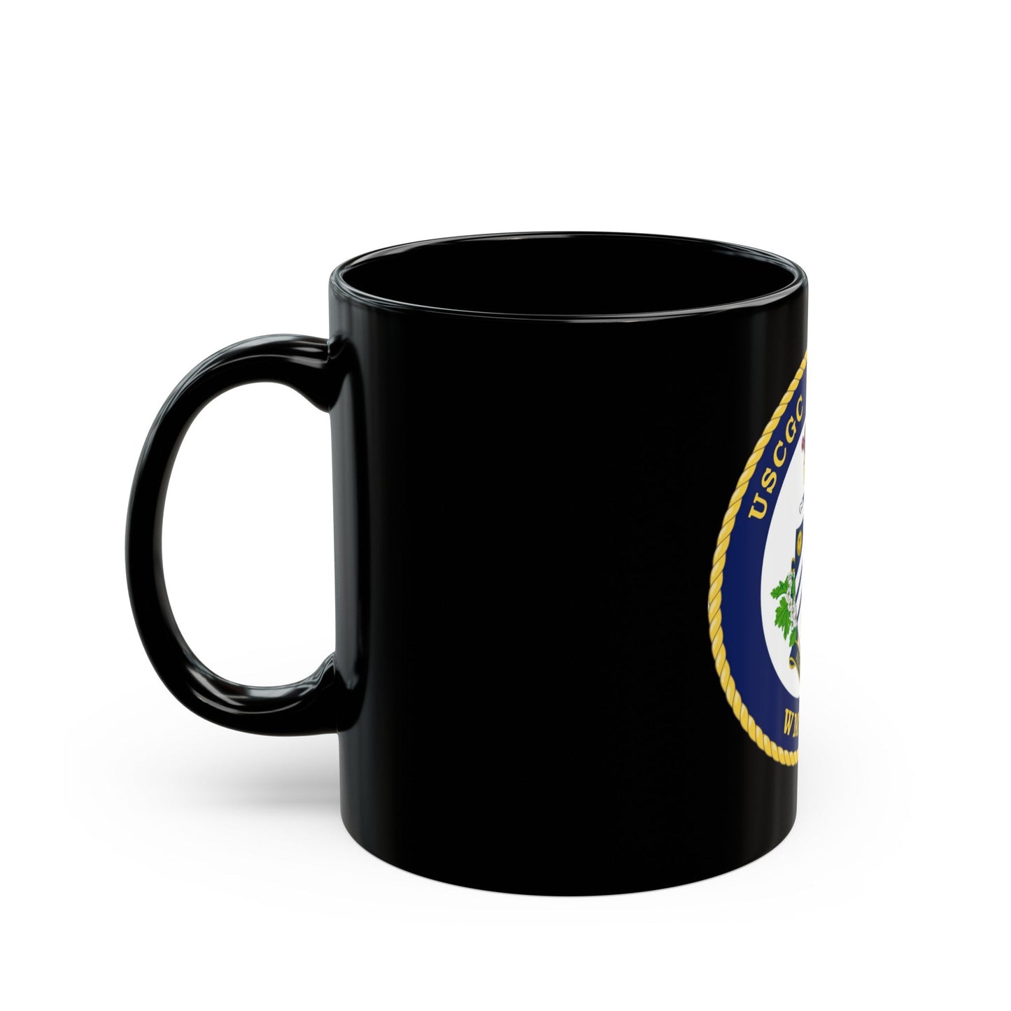 USCG Stratton WMSL 752 (U.S. Coast Guard) Black Coffee Mug-The Sticker Space