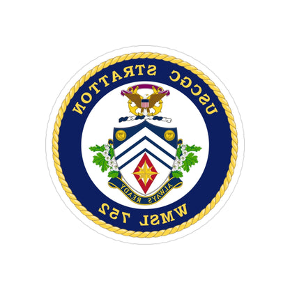 USCG Stratton WMSL 752 (U.S. Coast Guard) REVERSE PRINT Transparent STICKER-3 Inch-The Sticker Space