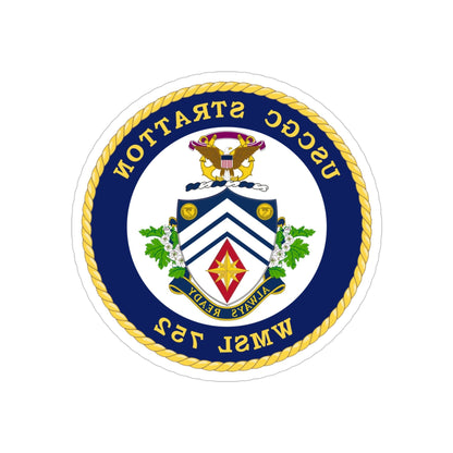 USCG Stratton WMSL 752 (U.S. Coast Guard) REVERSE PRINT Transparent STICKER-4 Inch-The Sticker Space